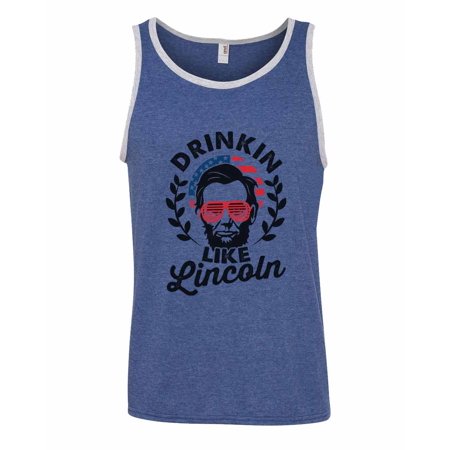 Mens Funny Tank Top Drinkin Like Lincoln 4th Of July Tank Funny Threadz Small Navy Mens Funny Tank Top Drinkin Like Lincoln 4th Of July Tank Funny Threadz Small Navy