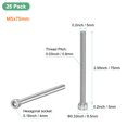thumbnail image 3 of Uxcell 25-Pack Tornillos de Cabeza Hexagonal M5x75mm 0.8mm de Paso de Acero Inoxidable para Desmalezadora y Motosierra [Plata], 3 of 6