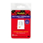 Scotch Self-Sealing Laminating Pouches, 25 Count, 2" x 3.5", 9.5 Mil
