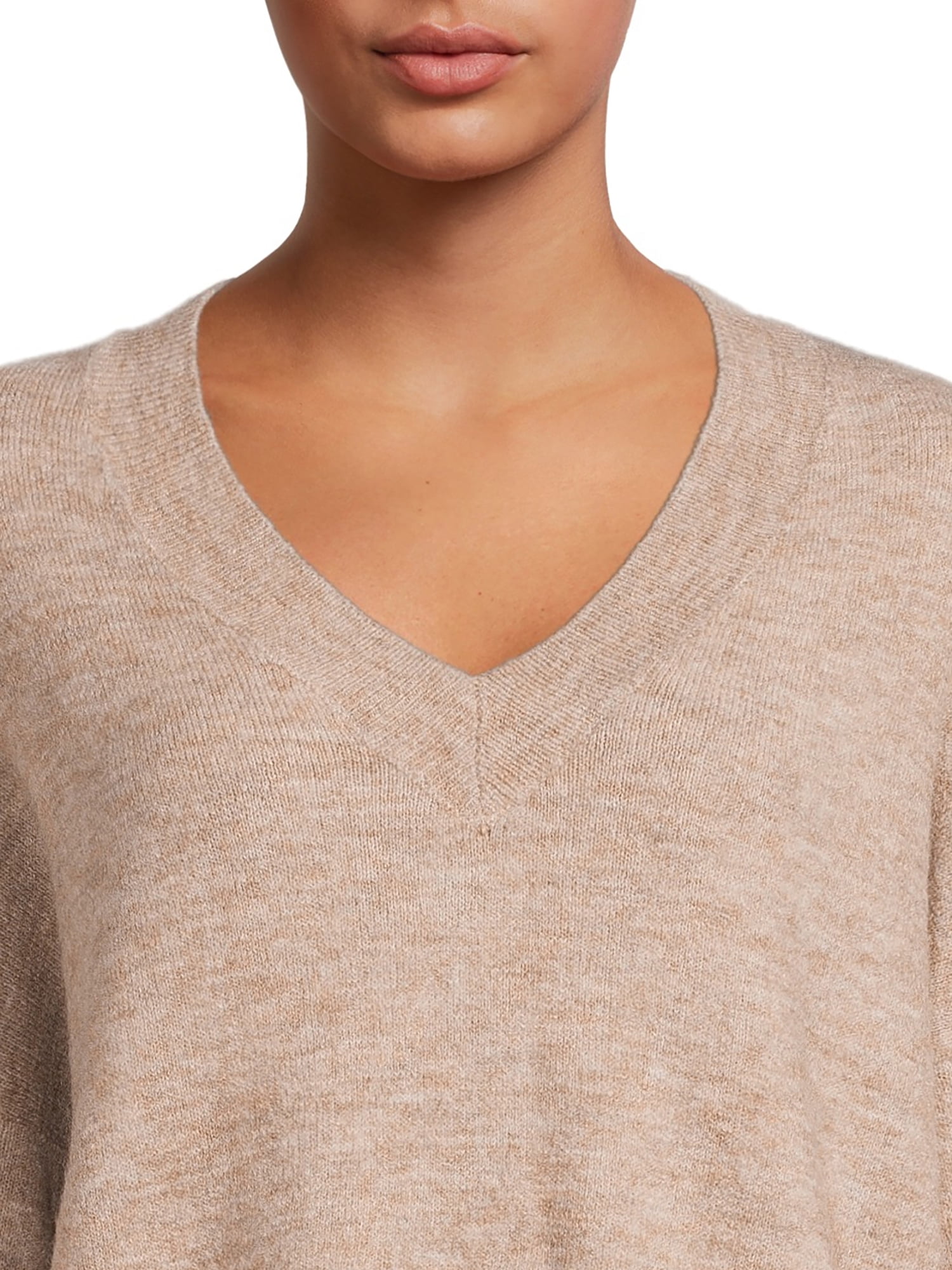 Dreamers by Debut Women's Oversized V-Neck Sweater with Long