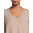 thumbnail image 4 of Dreamers by Debut Women’s Oversized V-Neck Sweater with Long Sleeves, Midweight, Sizes XS-XL, 4 of 5