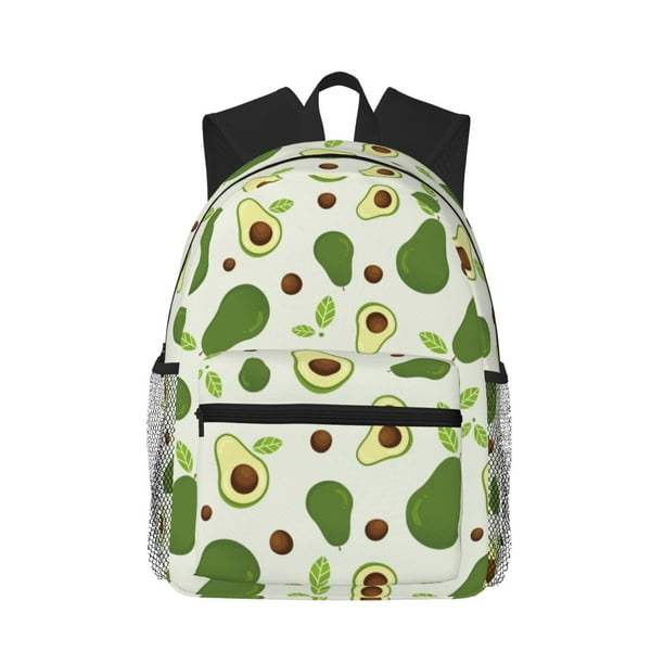 Disketp Green Avocado Mochila Ligera Clásica con Múltiples Bolsillos, Mochila Casual para Hombre y Mujer, Ideal para Escuela, Trabajo y Viajes