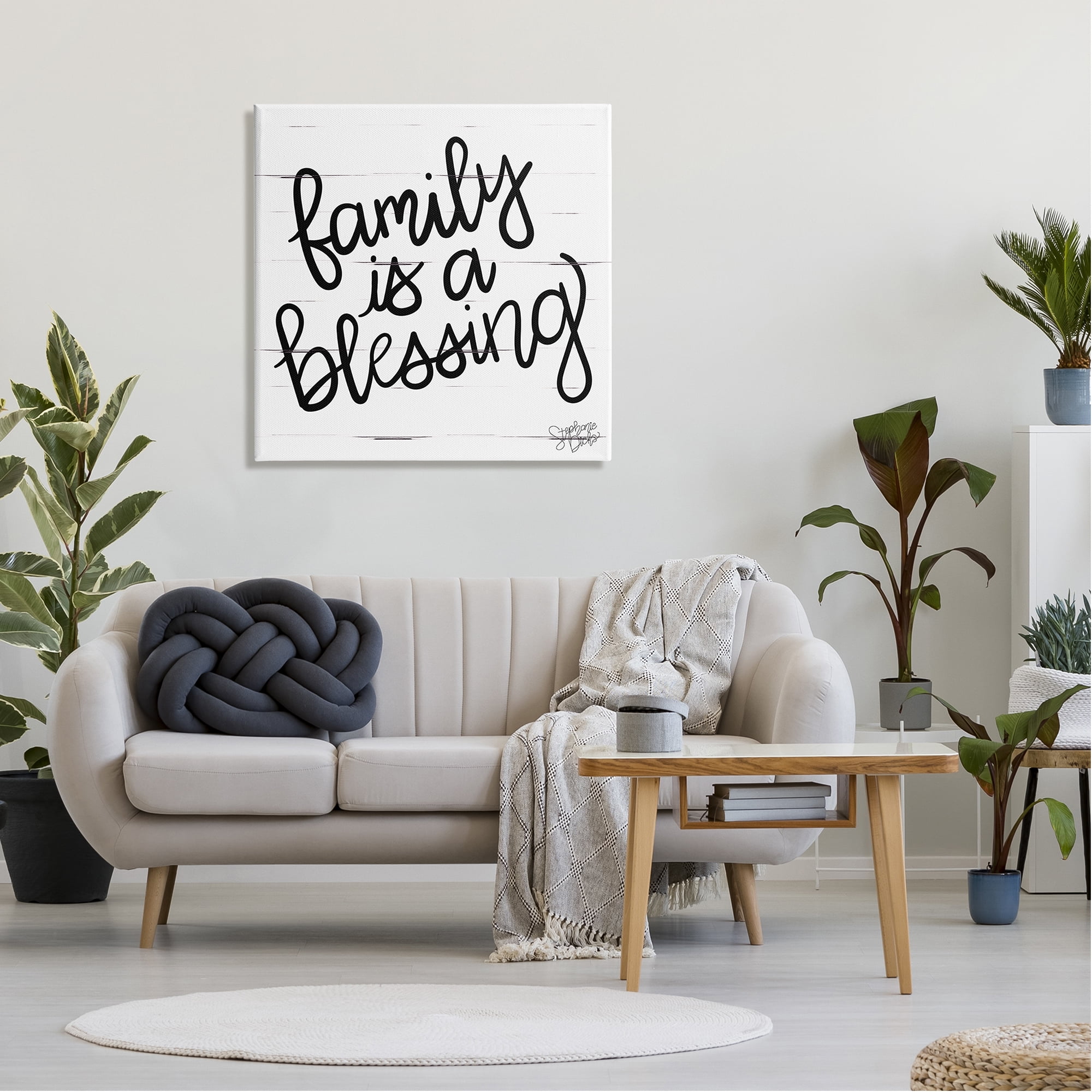Stupell Industries Family Is Blessing Rustic Minimal Calligraphy Sign, 30 x 30, Design by Stephanie Dicks