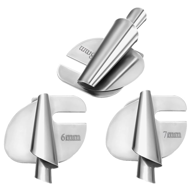 Juego de 3 prensatelas para dobladillo enrollado para máquina de coser, prensatelas pequeño de acero inoxidable para dobladillo.