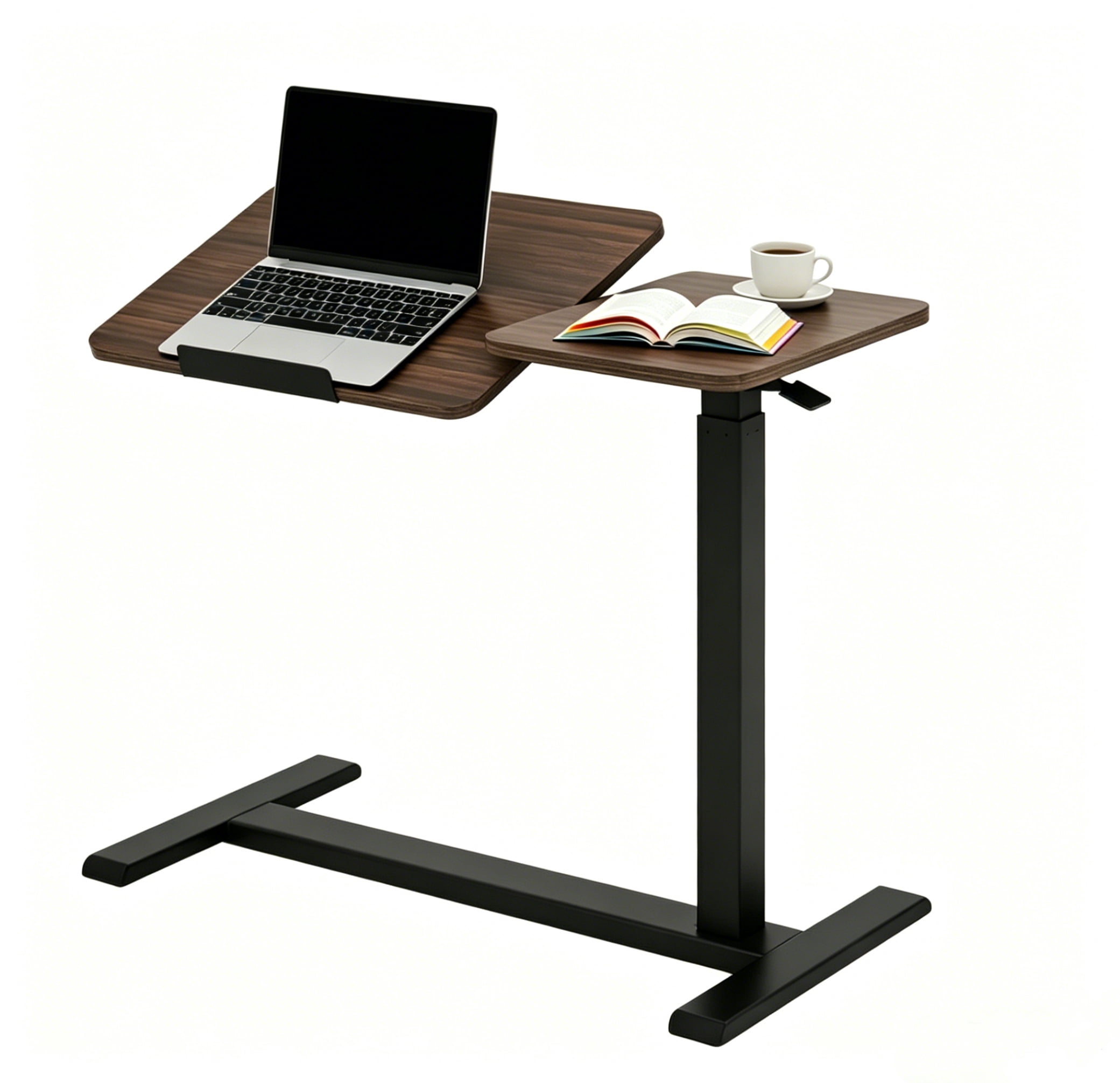 Mobile Adiustable Standing Desk, Walnut