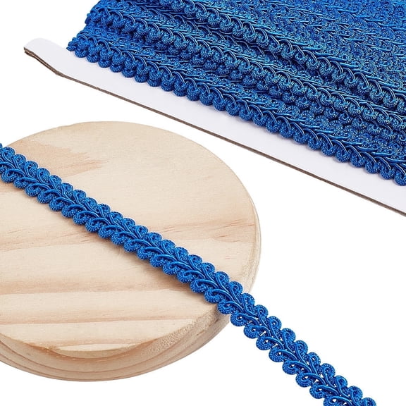 13M Polyester Centipede Lace Ribbons Lace Trim Blue 1/2 inch(12mm) about 14.22 Yards(13m)/pc