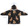 thumbnail image 7 of Pitbull Dog and Footprint Blanket Hoodies for Kids 6-13YR Oversize Wearable Blanket Hoodies for Boys Girls Teens, 7 of 7