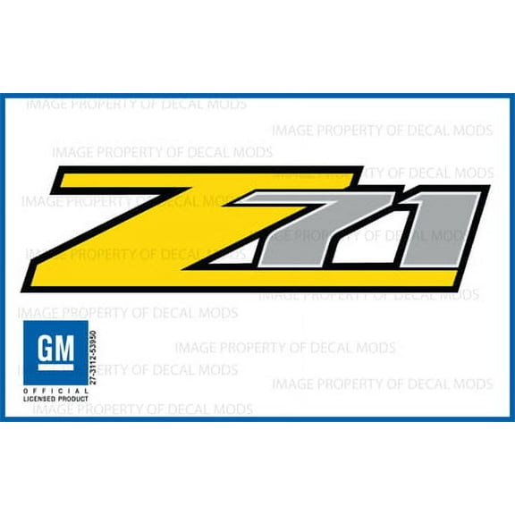 Decal Mods Z71 YELLOW Decals Stickers fits Chevy Silverado - FY (2007-2013) bed side 1500 2500 HD (set of 2)