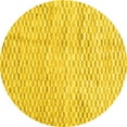 thumbnail image 1 of Ahgly Company Machine Washable Indoor Round Solid Yellow Modern Area Rugs, 4' Round, 1 of 4