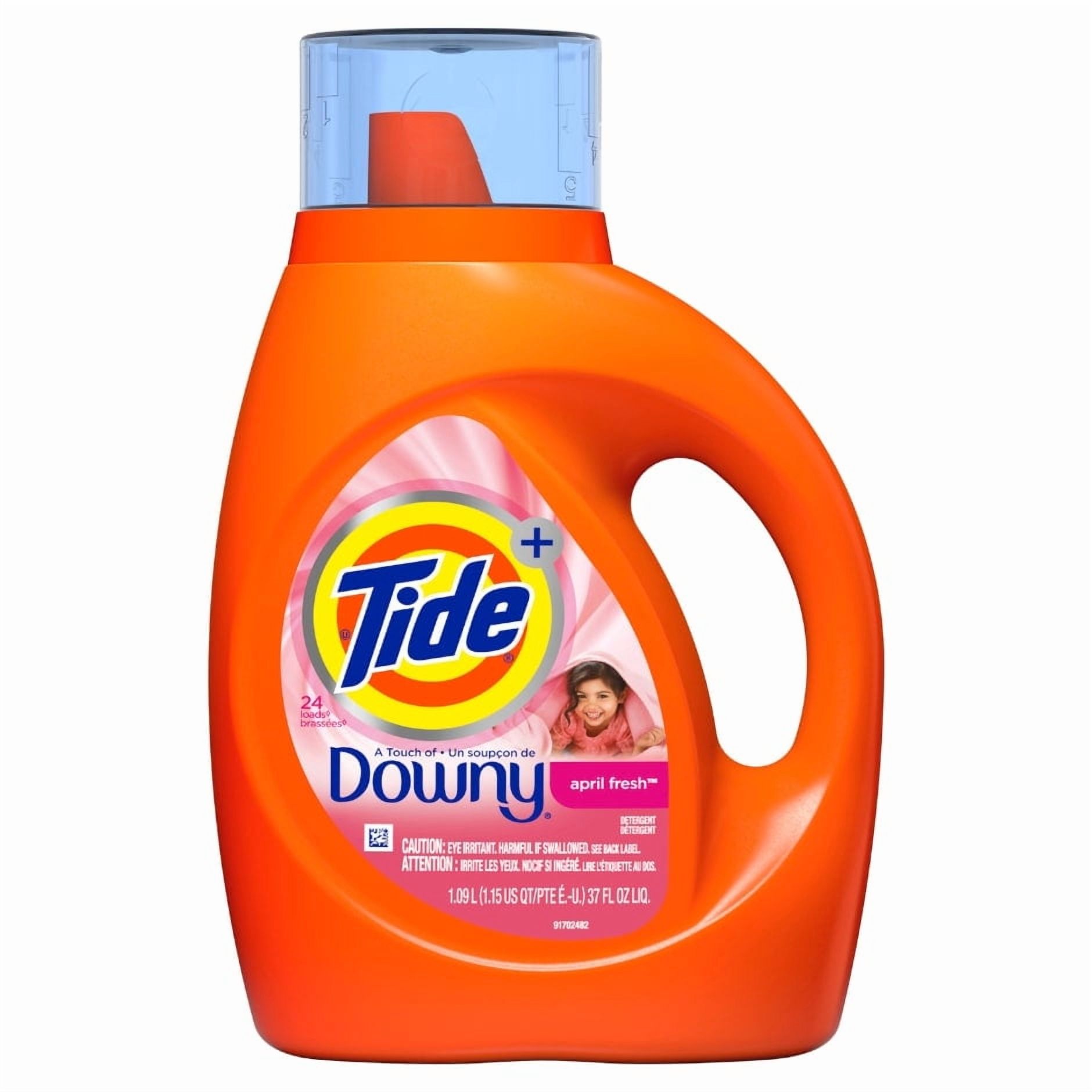 Tide + Downy April Fresh Liquid Laundry Detergent (Pack 3) - 72 Loads, 111fl