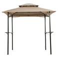 thumbnail image 2 of Tcbosik 8' x 5' Outdoor Grill Gazebo Canopy, BBQ Canopy with Side Shelves, Bottle Opener and Hooks, BBQ Gazebo Shelter for Patio, Garden, Backyard, Khaki, 2 of 7