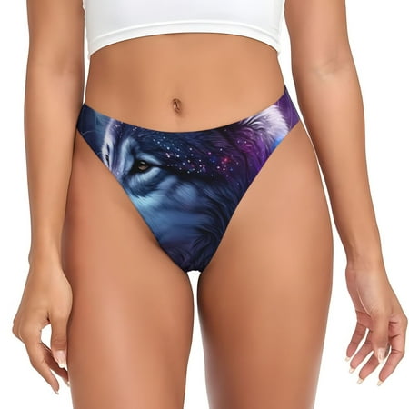 Sigee Feathered Wolf for Women s G-String Panty  Low Rise  Soft Lace Perfect for Everyday Wear or Special Occasions-4X-Large