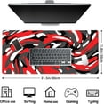 thumbnail image 4 of Fluid Pattern Desk Mat Marbled Design Desk Pad,Gaming Mouse Pad with Seamed Edges,Waterproof Large Mouse Pad,Non-Slip Rubber Base XL Gaming Mousepad,31.5x11.8 in Computer Mat Keyboard Pad Red-Black, 4 of 6