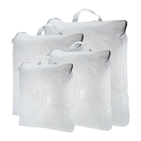 Unique Bargains 1 Set Portable Laundry Bag Laundry Hamper 11.81"x3.15"x15.75" White Gray