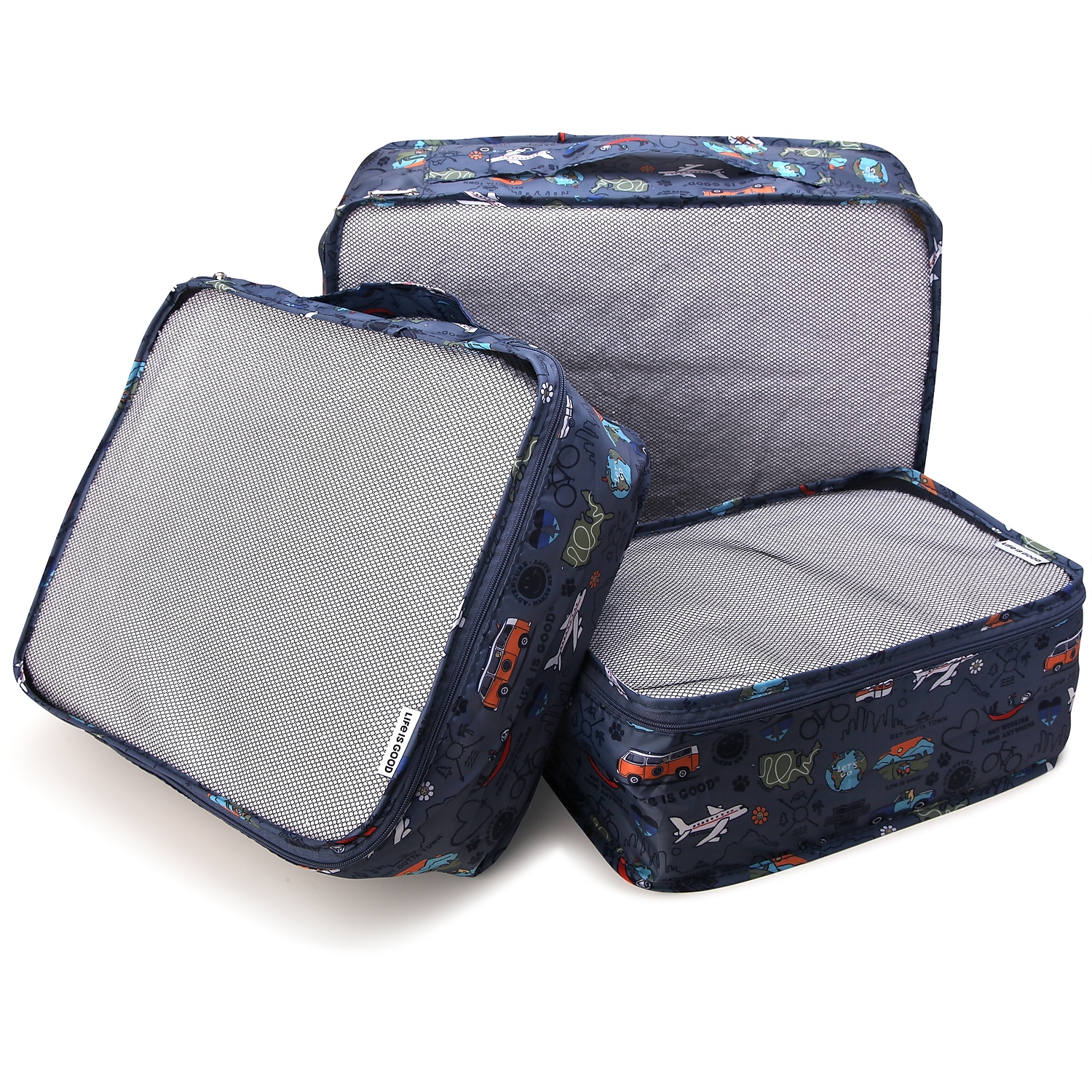 Life is Good 6-Piece Polyester Packing Cube Set Multicolored (LNPC0001)