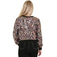 thumbnail image 2 of Women's Glitter Sequin Sweatshirt Long Sleeve Pullover Tops with Ribbed Cuffs, 2 of 5