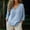 Blue, variant on Women's V-Neck Crinkle Linen Blend Top, Long Sleeve, Relaxed Oversized Fit, Breathable Fabric for Casual Wear Pink XXXXL