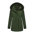 thumbnail image 6 of Breezora Women's Winter Mid Length Insulated Jacket Cozy Lined Large Collar Quilted Outerwear Coat M Size Green, 6 of 8