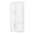 thumbnail image 7 of GraceGrove Armoire Wardrobe Closet with 2 Doors, 71" High Bedroom Wardrobe Closet with 2 Storage Cabinets, White Clothes Wardrobe Cabinet for Bedroom, Wooden Wardrobe Cabinet Closet, Clothes Cabinet, 7 of 7