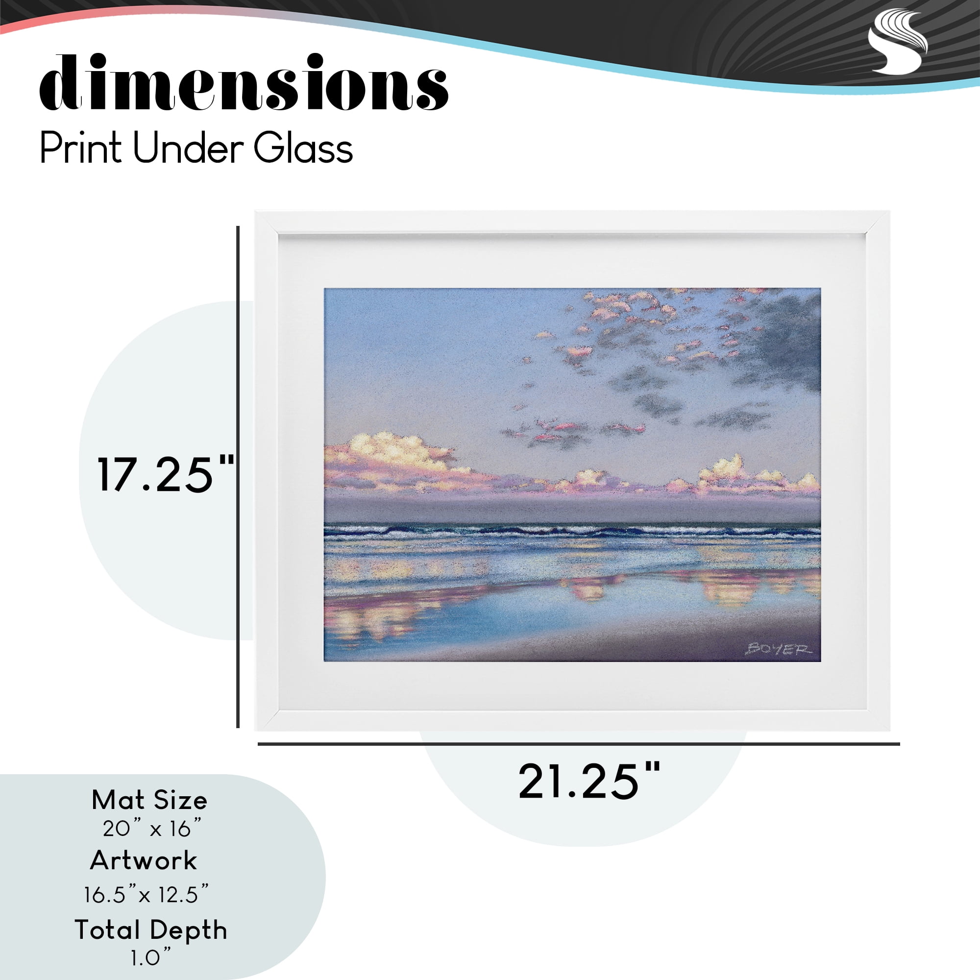 Stupell Industries Nature's Poetry Seascape White Framed Print Under Glass, design by Susy Boyer