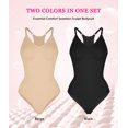 thumbnail image 6 of MANIFIQUE 2 Piece Bodysuit for Women Tummy Control Shapewear Racerback Brief Body Smoothing Shaper Tank Top, 6 of 7