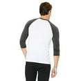 thumbnail image 3 of The Bella + Canvas Unisex 3/4 Sleeve Baseball T-Shirt - WHITE/ ASPHALT - XS, 3 of 4