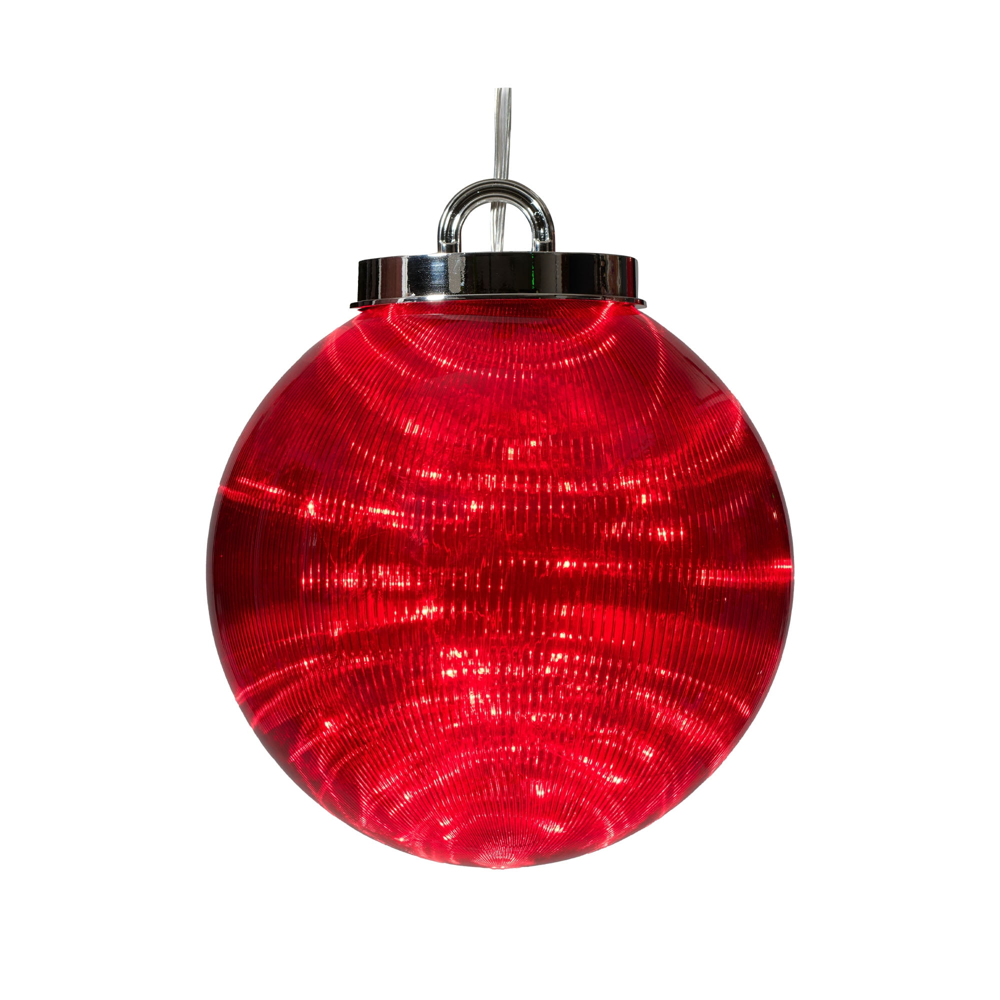 Indoor/Outdoor Light-Up 8-Function Christmas Ornament Decoration with 100 LED Lights, Red, 11.8", by Holiday Time