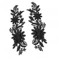 thumbnail image 6 of 1 Pair Lace Flower Applique for Bridal Accessories Supply Wedding Dress DIY Black, 6 of 8