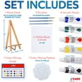 thumbnail image 2 of Art Canvas Paint Set Supplies – 14-Piece Mini Canvas Acrylic Painting Kit with Wood Easel, 6x8 inch Canvases, 6 Non Toxic Washable Paints, 3 Brushes, Palette and Color Mixing Guide, 2 of 7