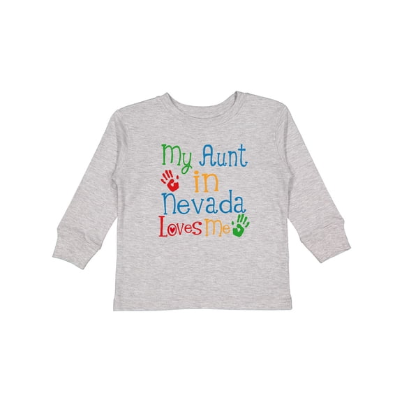 Inktastic My Aunt in Nevada Loves Me Boys or Girls Long Sleeve Toddler T-Shirt