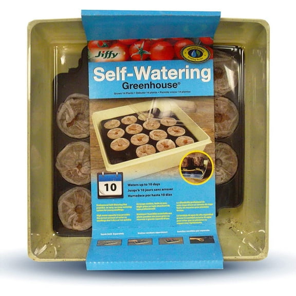 Jiffy Seed Starter Kit T14H - Self-Watering Tray - Clear/Black