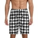 thumbnail image 1 of Fotbe Black Tartan Plaid Pantalones Cortos de Pijama para Hombre, Ropa de Dormir, Pantalones de Pijama Cortos para Hombre-Large, 1 of 6