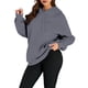 thumbnail image 2 of Sudaderas con Capucha Extragrandes para Mujer, Sudaderas de Forro , Suéteres de Moda para Otoño e Invierno Gris Oscuro S, 2 of 9