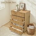 thumbnail image 3 of GloryStar Fluted 5 Drawers Dresser, 48-Inch Tall Modern Chest of Drawers with Anti-Tipping Device, Wood Storage Organizer Dresser for Bedroom, Living Room, Hallway and Closet, 3 of 8