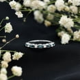 thumbnail image 4 of Rosec Jewels London Blue Topaz Anniversary Ring with Moissanite - Minimalist Half Eternity Ring - with Jewelry Box, 925 Sterling Silver, US 8.50, 4 of 9