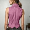 thumbnail image 2 of TaTaai Women's Faux Suede Sleeveless Vest Loose Fit Casual Open Front Jacket with Pockets for Summer Fall Daily Layering, 2 of 7