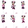 thumbnail image 1 of Disney-adornos para tartas de Minnie Mouse rosa, decoración para cupcakes de ratón para fiesta de cumpleaños para niñas y niños, suministros para Baby Shower, 24 piezas, 1 of 3