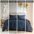 thumbnail image 6 of Twin Comforter Set, Machine Washable Clip Jacquard Comforter Set with Pompom Design, Navy 3-Piece( Includes Comforter and 2 Shams), 6 of 9