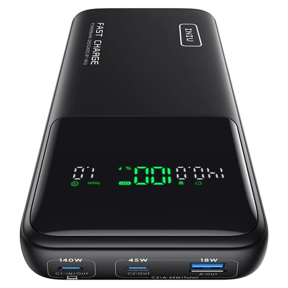 INIU 27000mAh Power Bank, High Capacity 140W Laptop Portable Charger, USB C Tablet Powerbank, Digital Display Phone Charge for iP