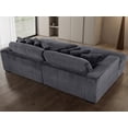 thumbnail image 3 of Chaise Sofa Bed Gray 105 Inch Sleeper Chair Bed Fabric Sofa Chaise Lounge Indoor, 3 of 7