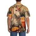 thumbnail image 7 of Goofa Countryside Fruit White Horse Printed Men's Casual Short-sleeved Shirt,Lightweight Breathable Button-down,Summer Casual men's top,Versatile Fashion shirt-XX-Large, 7 of 7