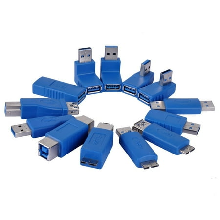 - USB 3.0 Adapter Couplers, UCEC Multiple Male Female Adapters, Include A & B & MicroB & Mini Interface, Use for Computer Tablet PC Mobile Phone, Pack of 13