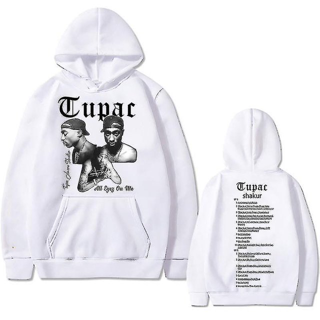 Sudadera con capucha de rapero Tupac 2pac Hip Hop para hombre y mujer, suéter de gran tamaño, ropa de calle negra, sudadera Vintage para hombre