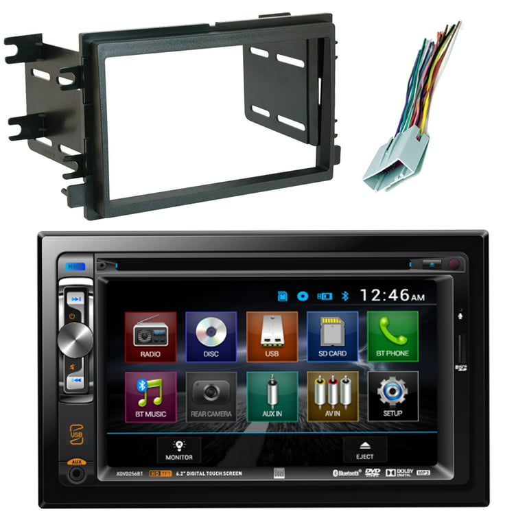 Dual Double-DIN 6.2" Touchscreen USB DVD CD MP3 Bluetooth Stereo Car Audio Receiver, Scosche FD1426B Dash Install Kit, with FD23B Radio Wire Harness, Fits 2004-Up Select Ford - Walmart.com