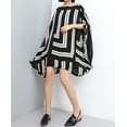 thumbnail image 4 of Women's Oversized Short Sleeve Casual Crew Neck Tee Loose Fit T-Shirt Top GY1780 Stripe, 4 of 5