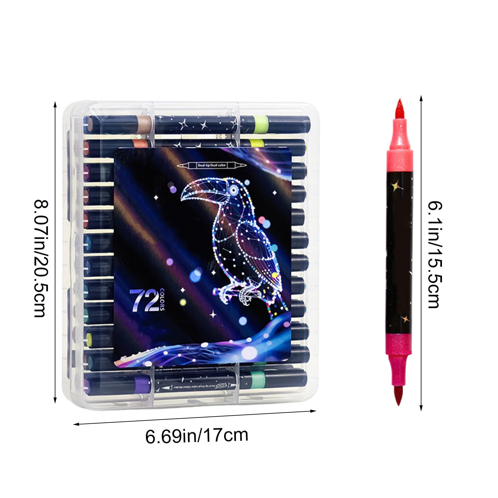 weibbin Two Tone Glitter Markers Pearlescent Fluorescent Pens For Art Planners And Coloring 10ml With Dual Tip And 2 Colors