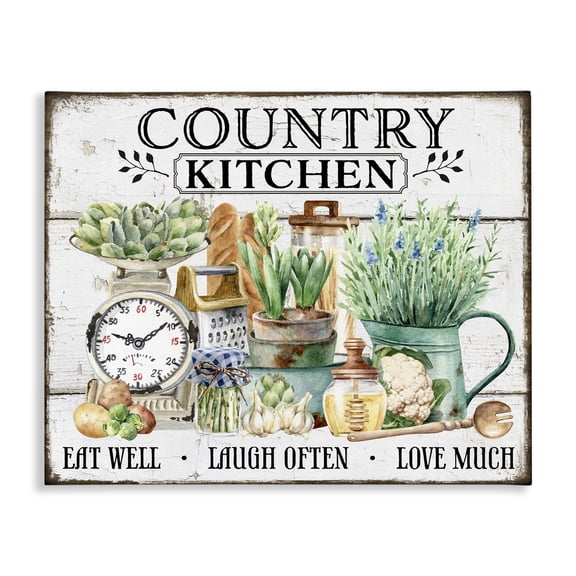 Stupell Industries Country Kitchen Still Life Food & Beverage Painting Wrapped Canvas Art Print Wall Art, 20 x 16