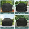 thumbnail image 6 of Unicook Gas Grill Cover 65 inch, Heavy Duty Waterproof BBQ Cover for Grills up to 63" Width, Fits Grills of Weber Char-Broil Nexgrill and More, Black, 6 of 7