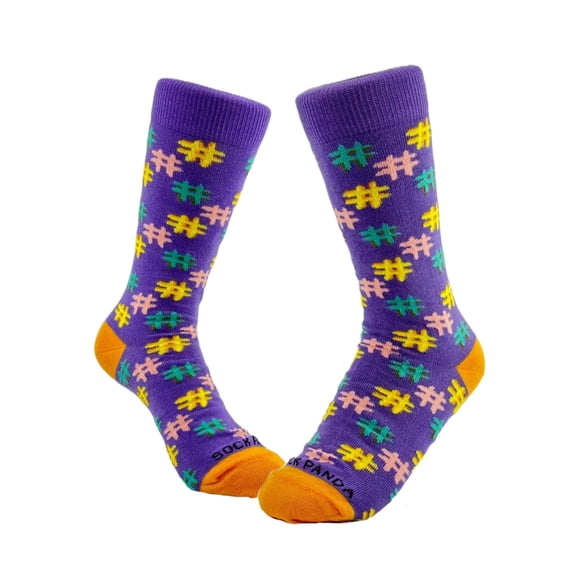 Hashtag Pattern Socks from the Sock Panda (Adult Small - Shoe Sizes 2-5)