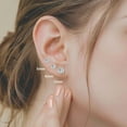 thumbnail image 2 of Solid 925 Sterling Silver Cubic Zirconia Stud Earrings for Women Teens Round CZ Stud Earrings 3 Pairs Stud Earrings Set Simulated Diamond Studs, 2 of 12